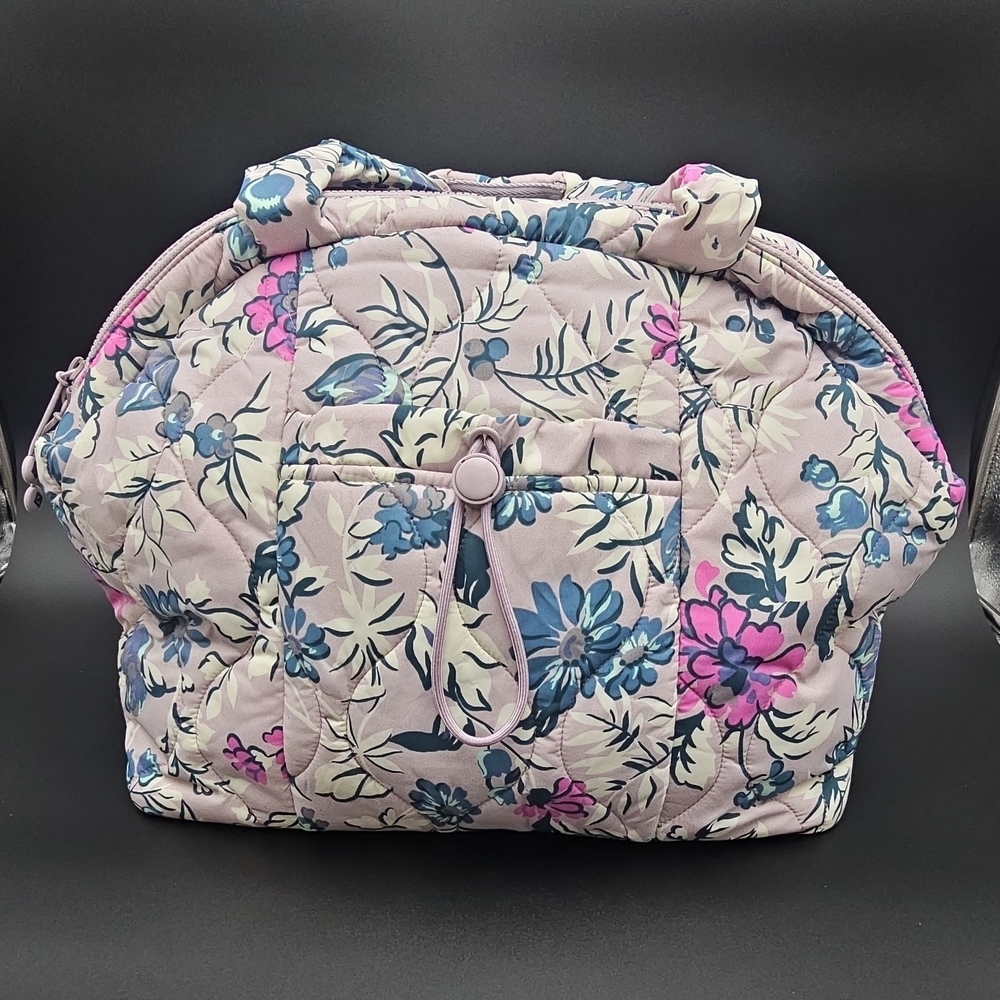 Vera Bradley Featherweight Tote, Floral Quilted Women's Bag - Pink and Blue